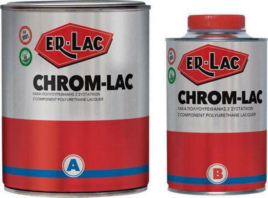 Εικόνα της ER-LAC Chrom-Lac Λάκα Πολυουρεθάνης 2 Συστατικών Διαλύτου Γυαλιστερό Α+Β 1,5kg