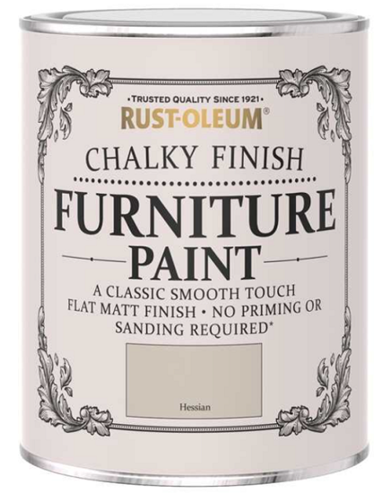 Εικόνα της Rust-Oleum Chalky Finish Furniture Paint Χρώμα Κιμωλίας Επίπλων Hessian Μπεζ