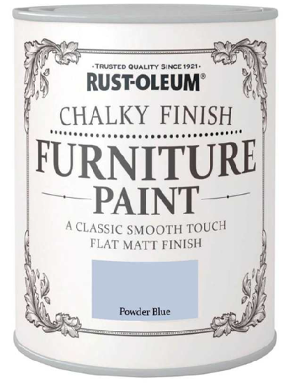 Εικόνα της Rust-Oleum Chalky Finish Furniture Paint Χρώμα Κιμωλίας Επίπλων Powder Blue