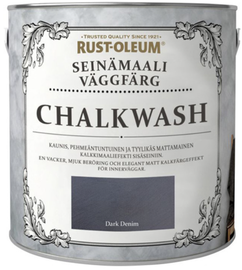 Εικόνα της Rust-Oleum Chalkwash Wall Paint Χρώμα Κιμωλίας για Τοίχο Dark Denim Matt 1lt