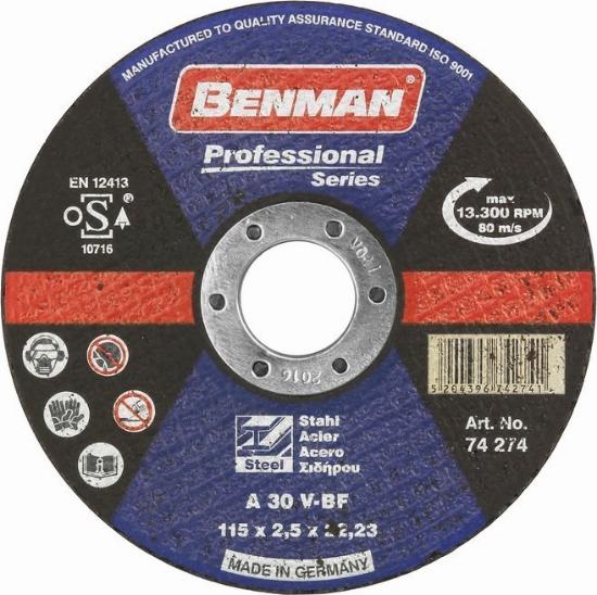 Εικόνα της Benman Δίσκος Κοπής Σιδήρου Professional Series Φ115mm
