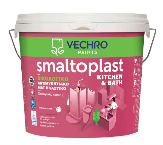 Εικόνα της Vechro Smaltoplast Kitchen & Bath Οικολογικό Ματ Χρώμα Εσωτερικής Χρήσης με Αντιμυκητιακή Δράση