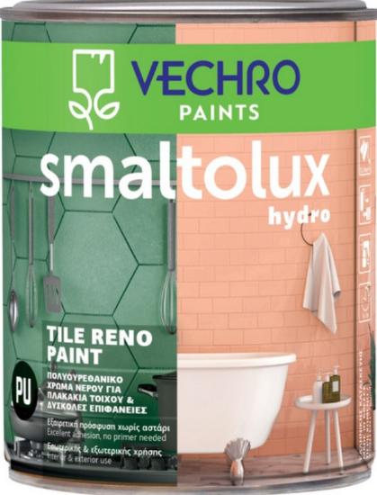 Εικόνα της Vechro Smaltolux Hydro Tile Reno Πολυουρεθανικό Χρώμα Νερού για Πλακάκια Τοίχου & Δύσκολες Επιφάνειες Λευκό 750ml