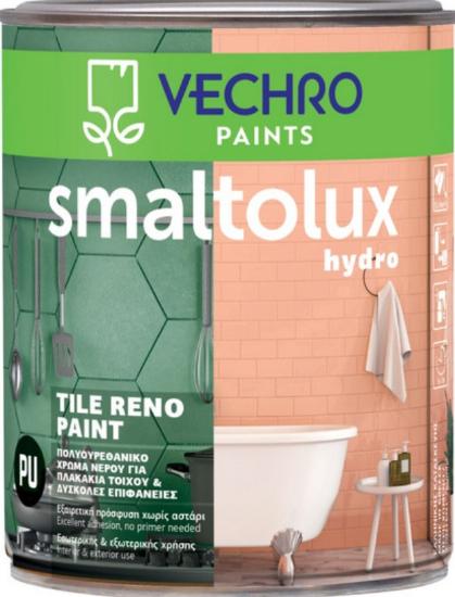 Εικόνα της Vechro Smaltolux Hydro Tile Reno Πολυουρεθανικό Χρώμα Νερού για Πλακάκια Τοίχου & Δύσκολες Επιφάνειες Λευκό 750ml