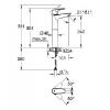 Εικόνα της Grohe Bauedge New XL Αναμεικτική Μπαταρία Νιπτήρα Ψηλή Ασημί