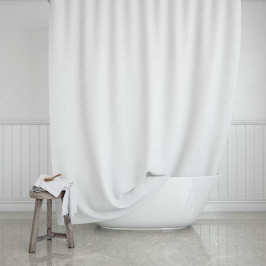 Εικόνα της Estia Κουρτίνα Μπάνιου Αδιάβροχη Πολυεστερική 180x200cm Λευκή