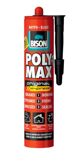 Εικόνα της Bison Polymax Original Express Σφραγιστικό και Στεγανοποιητικό Γενικής Χρήσεως Μαύρη 425gr