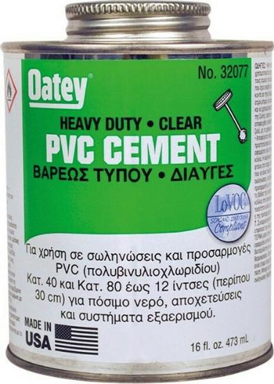 Εικόνα της Oatey Cement Clear Κόλλα PVC Πλαστικών Βαρέως Τύπου 473ml