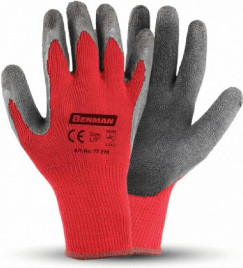 Εικόνα της Benman Γάντια Εργασίας Latex Ηλεκτρολόγου Κόκκινα 9"/L