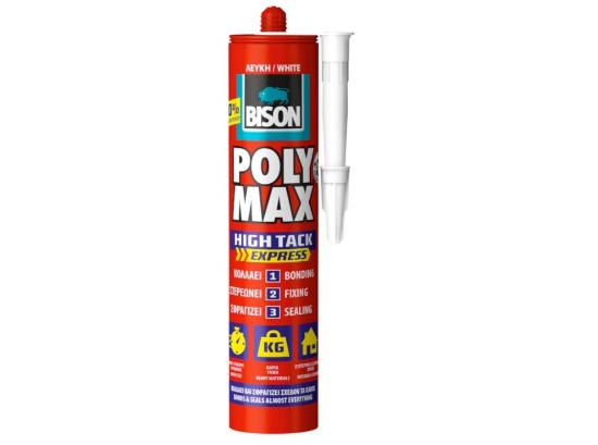 Εικόνα της Bison Poly Max High Tack Express Σφραγιστική Σιλικόνη Λευκή 440gr