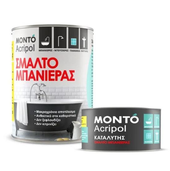 Εικόνα της Monto Acripol Σμάλτο Μπανιέρας Γυαλιστερό Λευκό ή Αποχρώσεις 750ml