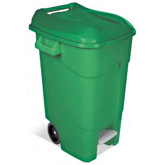 Εικόνα της Tayg Πλαστικός Κάδος Απορριμμάτων Τροχήλατος με Πεντάλ VE-P 120lt Πράσινος
