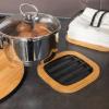Εικόνα της Estia Βάση Μαγειρικού Σκεύους Bamboo Essentials Μεταλλική 17x17x1cm Μαύρο