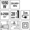 Εικόνα της Υato Σπαθοσέγα Παλινδρομική 1050W YT-82281