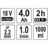 Εικόνα της Yato Πιστόλι Βαφής Κάτω Δοχείο 1ΛΤ 18V 1X4Ah YT-82765