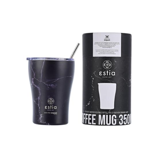 Εικόνα της Estia Θερμός Coffee Mug Save the Aegean 350ML Pentelica Black