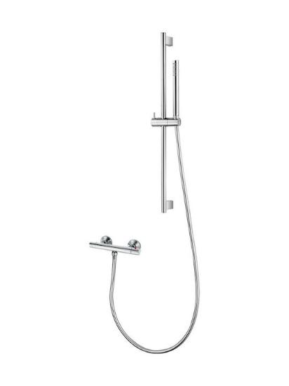 Εικόνα της Karag Thermostatic Στήλη Ντουζ με Μπαταρία 70cm INOX