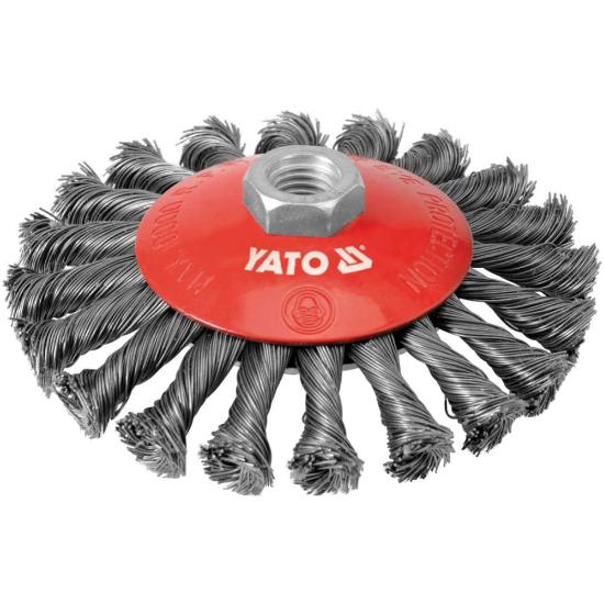 Εικόνα της Yato YT-4764 Συρματόβουρτσα Γωνιακού Τροχού Inox Κοτσίδα 125mm