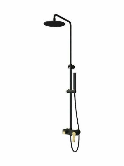 Εικόνα της Karag Andare Στήλη Ντουζ 136cm Nero Mat Μαύρο-Χρυσό