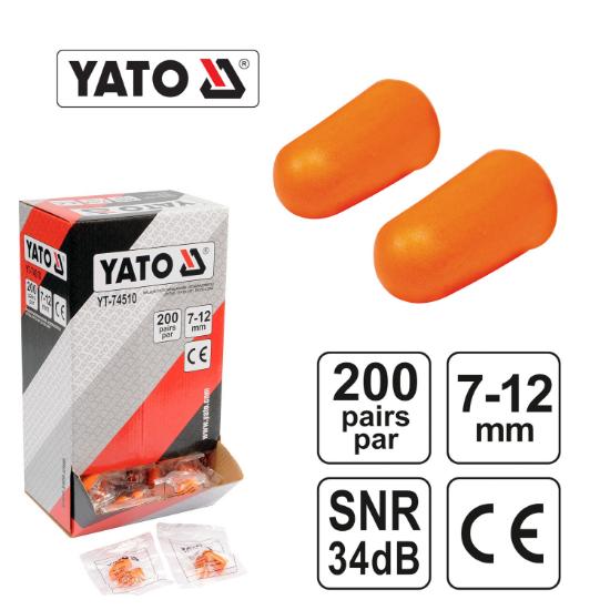 Εικόνα της Yato  Ωτοασπίδες σε Πορτοκαλί Χρώμα 400τμχ ΥΤ-4510