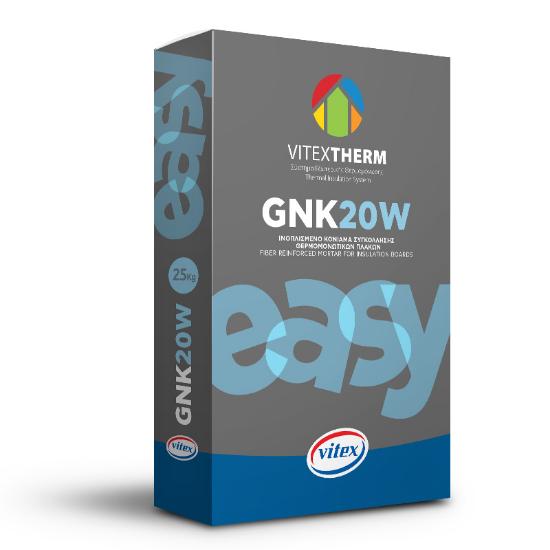 Εικόνα της Vitextherm GNK 20W Easy Ινοπλισμένο Λευκό Χονδρόκοκκο Κονίαμα Τσιμεντοειδούς Βάσης 25kg