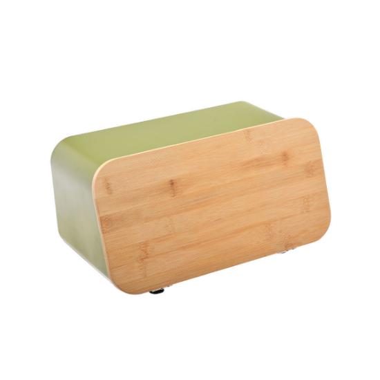 Εικόνα της Estia Ψωμιέρα Bamboo Essentials Μεταλλική με Καπάκι/Βάση Κοπής Λαδί