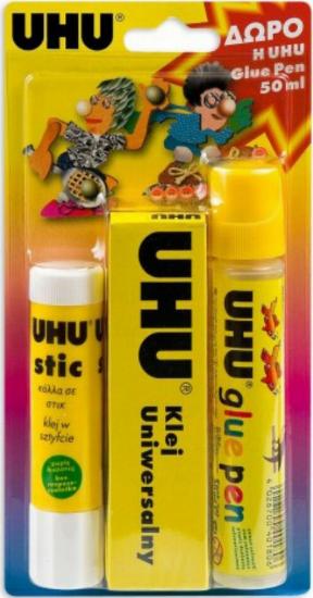 Εικόνα της UHU Σετ Υγρή Κόλλα Stic 21g, All Purpose Adhesive 35ml και Δώρο Glue Pen 50ml Γενικής Χρήσης