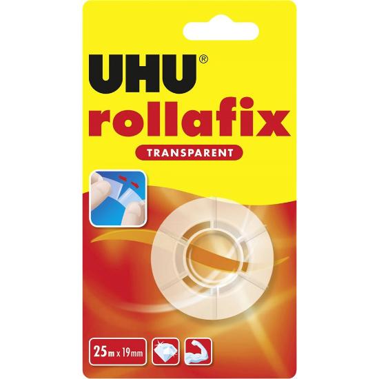 Εικόνα της UHU Rollafix Διάφανη Αυτοκόλλητη Ταινία 25mx19mm