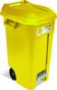 Εικόνα της Tayg Πλαστικός Κάδος Απορριμμάτων Τροχήλατος με Πεντάλ 120P Monocolor 120lt Κίτρινο