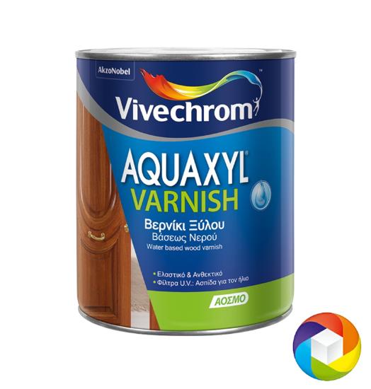 Εικόνα της Vivechrom Aquaxyl Varnish Nερού Βερνίκι Εμποτισμού Ξύλου Σατινέ