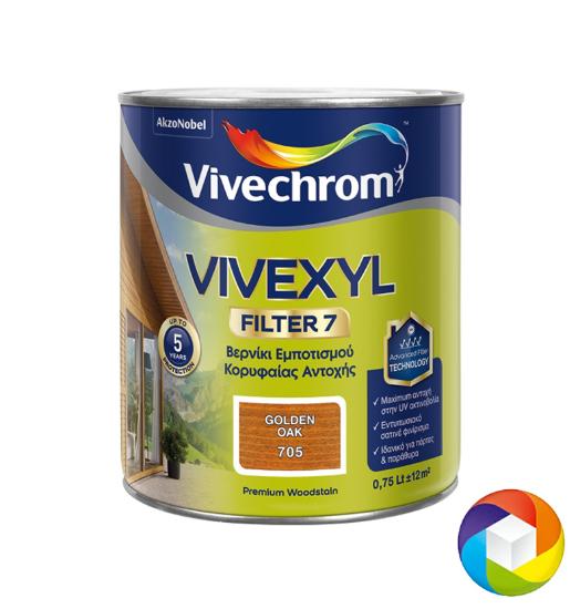 Εικόνα της Vivechrom Vivexyl Filter 7 Βερνίκι Εμποτισμού Ξύλου Satin