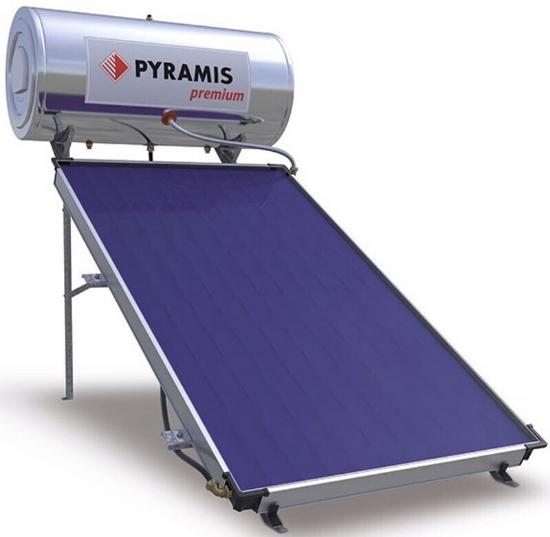 Εικόνα της Pyramis Premium Ηλιακός Θερμοσίφωνας 160 λίτρων Glass Διπλής Ενέργειας με 2.3τ.μ. Συλλέκτη