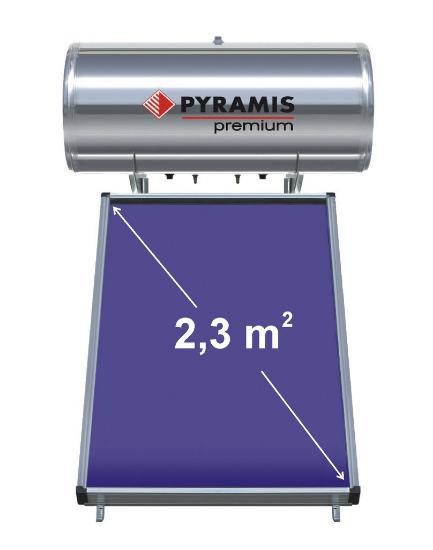 Εικόνα της Pyramis Premium Ηλιακός Θερμοσίφωνας 160lt / 2,3m² Επιλεκτικού συλλέκτη