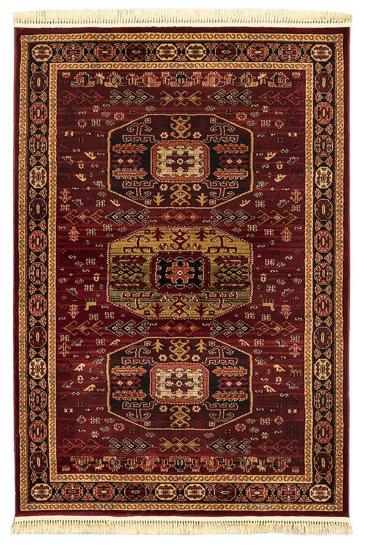 Εικόνα της NewPlan Χαλί Persia 6057 Burgundy Με Κρόσσι - SET067(2x140,1x200)