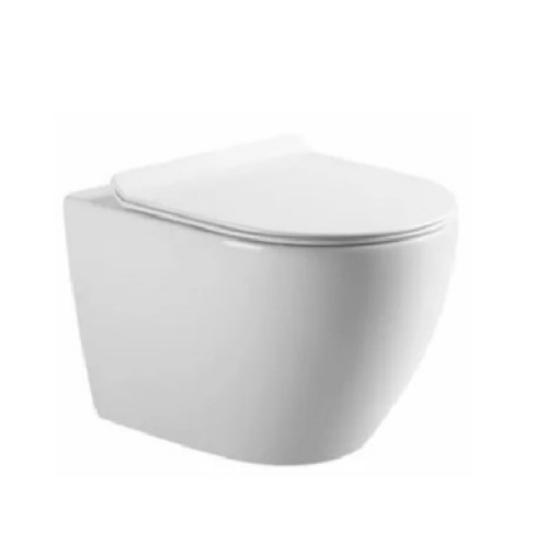 Εικόνα της Design Ceramica Capri Rounds Κρεμαστή Λεκάνη Rimless με Soft Close Καπάκι 49x36x36cm