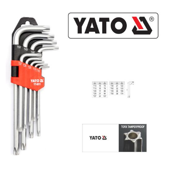 Εικόνα της Yato Κλειδιά Allen Torx Επαγγελματικά T10-T50 σετ 9τμχ YT-0511