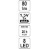 Εικόνα της Yato Φακός LED Αδιάβροχος Διπλής Λειτουργίας με Μέγιστη Φωτεινότητα 80lm
