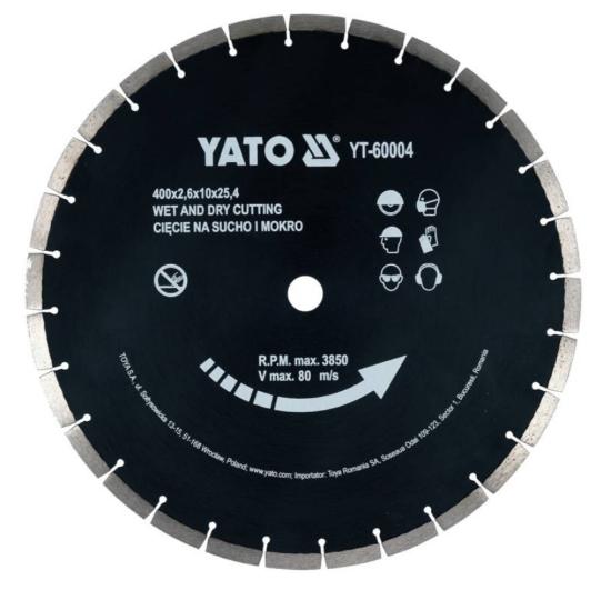 Εικόνα της Yato YT-60004 Δίσκος Κοπής Δομικών Υλικών 400mm