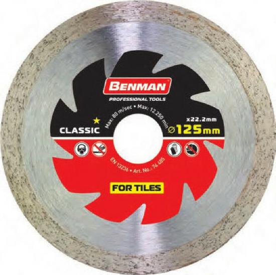 Εικόνα της Benman Διαμαντόδισκος Πλακιδίων Classic 125mm 74485 1τμχ