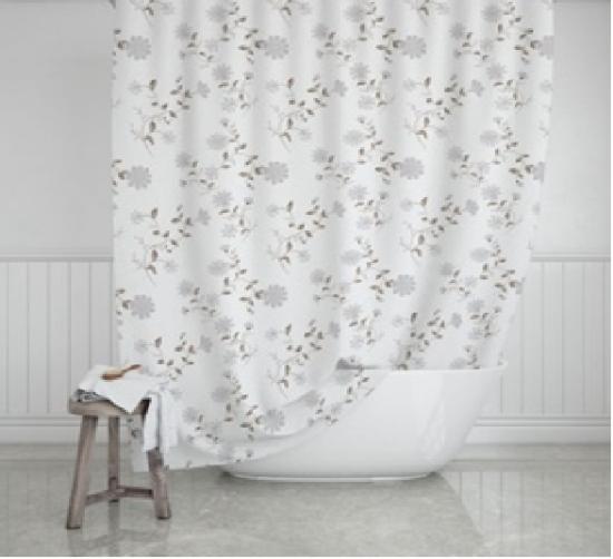Εικόνα της Estia Κουρτίνα Μπάνιου Αδιάβροχη Peva 180x180cm Floral White