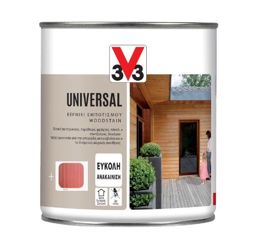 Εικόνα της 3v3 Universal Βερνίκι Εμποτισμού Ξύλου Νερού Σατινέ Εσωτερικής & Εξωτερικής Χρήσης Εξωτικό 750ml