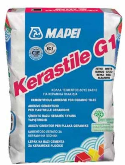 Εικόνα της Mapei Kerastile G1 C1 Κόλλα Πλακιδίων Λευκή 25kg