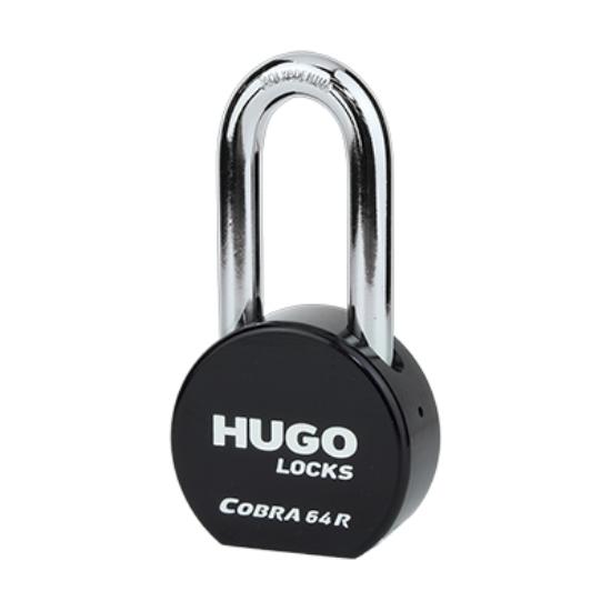 Εικόνα της Hugo Locks Cobra 64R Ατσάλινο Λουκέτο Μακρύλαιμο με Κλειδί 64mm