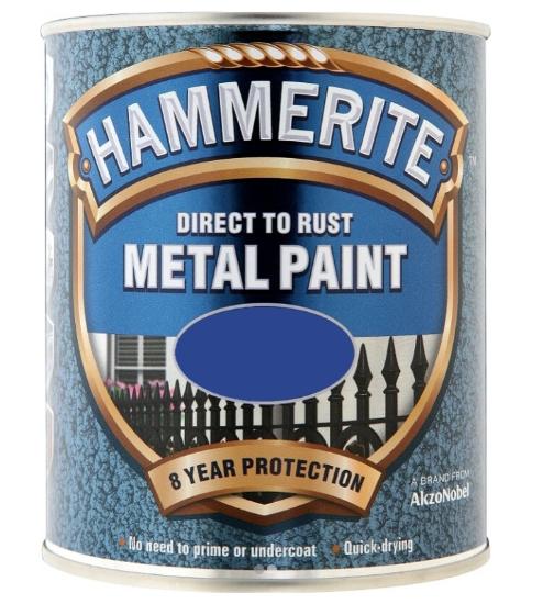 Εικόνα της Hammerite Χρώμα 3 σε 1 Απευθείας στην Σκουριά Γυαλιστερό Βαθύ Μπλε 750ml