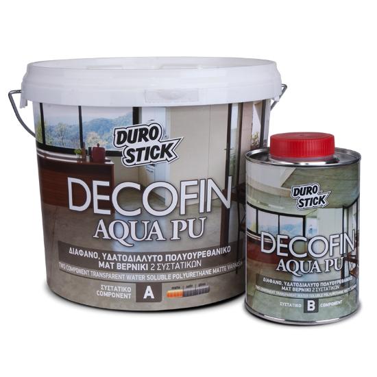Εικόνα της Durostick Decofin Aqua PU (Α+Β) Διάφανο, Υδατοδιαλυτό, Πολυουρεθανικό Ματ Βερνίκι 2 Συστατικών