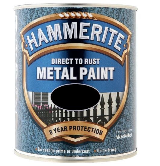 Εικόνα της Hammerite Χρώμα 3 σε 1 Απευθείας στην Σκουριά Σφυρήλατο Μαύρο