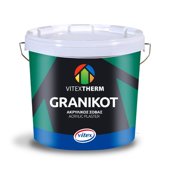 Εικόνα της Vitextherm Granikot Acrylic Flat Ακρυλικός Σοβάς Υψηλής Ποιότητας Λευκός