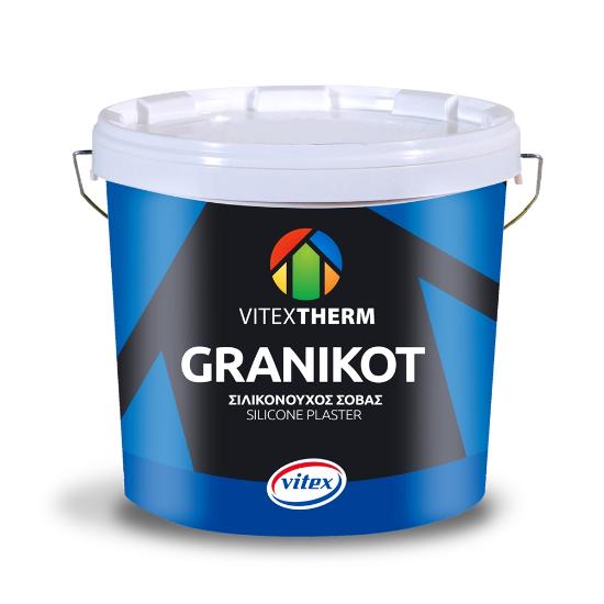 Εικόνα της Vitextherm Granikot Grafiato Silicone Λευκός Σιλικονούχος Σοβάς 25Kg