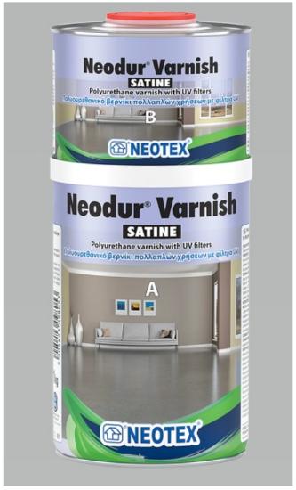Εικόνα της Neotex Neodur Varnish Πολυουρεθανικό Άχρωμο Βερνίκι A+B Σατινέ
