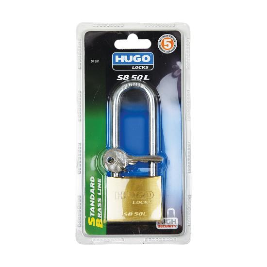 Εικόνα της Hugo Locks SB Μπρούτζινο Μακρύλαιμο Λουκέτο Πέταλο με Κλειδί Βαρέως Τύπου